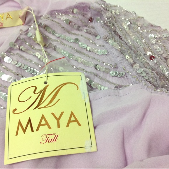 Maya Womens Dress Size 10 Tall Illusion Lilac - Picture 7 of 8